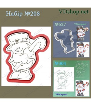 Набір №208 "Сніговик з різдвяною тростиною"