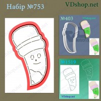 Набір №753 "Олівець вигнутий з гумкою"