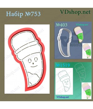 Набір №753 "Олівець вигнутий з гумкою"