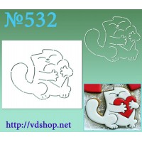 Трафарет многоразовый контурный №532 "Кот Саймон с сердцем"