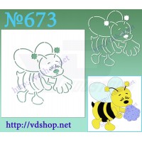 Трафарет многоразовый контурный №673  "Пчелка"