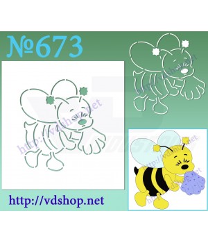 Трафарет многоразовый контурный №673  "Пчелка"