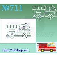 Трафарет многоразовый контурный №711 "Пожарная машина"