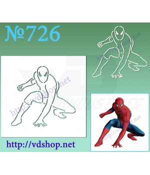 Трафарет многоразовый контурный №726 "Человек паук в прыжке"