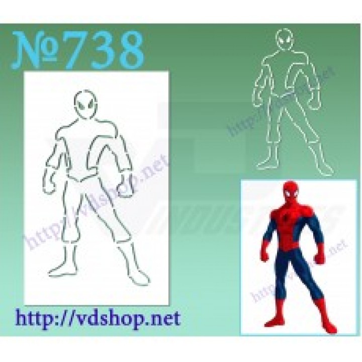 Трафарет многоразовый контурный №738 "Человек паук"