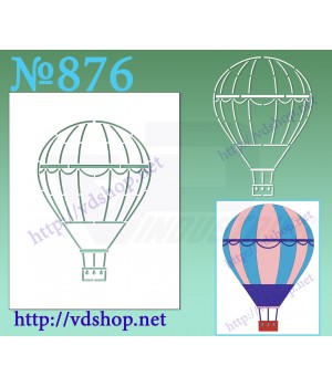 Трафарет многоразовый контурный №876 "Воздушный шар" 