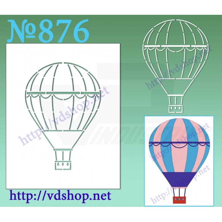 Трафарет многоразовый контурный №876 "Воздушный шар" 