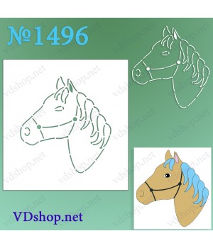 Трафарет багаторазовий №1496 "Голова коня"