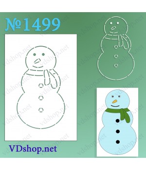 Трафарет багаторазовий №1499 "Сніговик"