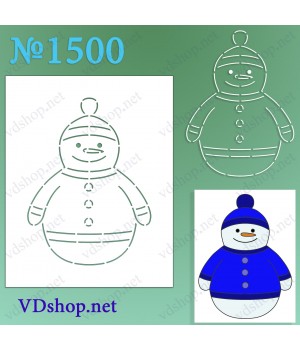 Трафарет багаторазовий №1500 "Сніговик"