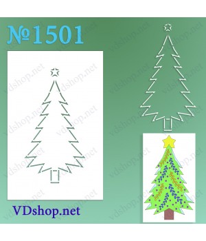 Трафарет багаторазовий №1501 "Ялинка"