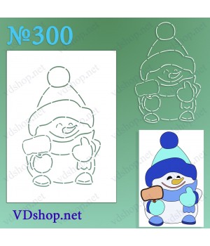 Трафарет багаторазовий №300 "Сніговик з табличкою"