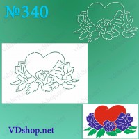 Трафарет багаторазовий №340 "Серце в трояндах"