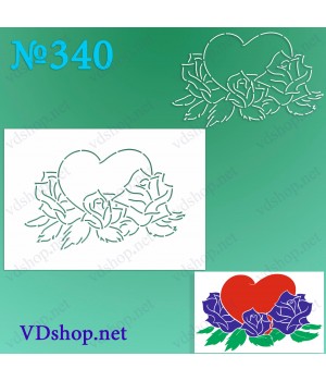 Трафарет багаторазовий №340 "Серце в трояндах" Трафарет багаторазовий №340 "Серце в трояндах"