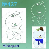 Трафарет багаторазовий №427 "Сніговик велика голова"