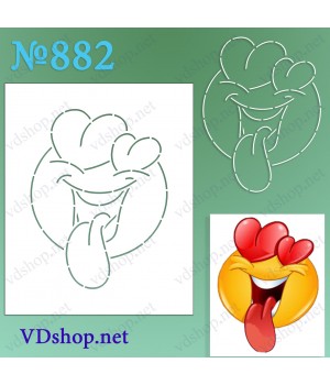 Трафарет багаторазовий №882 "Закоханий смайлик"