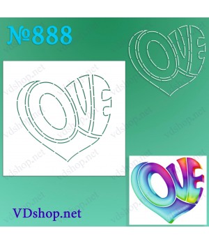 Трафарет багаторазовий №888 "LOVE в серці" Трафарет багаторазовий №888 "LOVE в серці"
