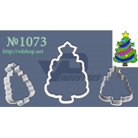 Вирубка №1073 "Ялинка із зіркою і іграшками"