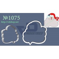 Вирубка №1075 "Дід Мороз з бородою-рамкою"