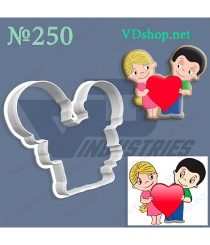 Вирубка №250 "Love is… Хлопчик і дівчинка з серцем"