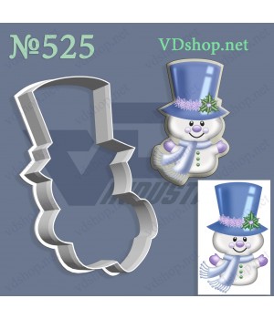 Вирубка №525 "Сніговик в великому капелюсі"