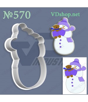 Вирубка №570 "Сніговик з ведмедиком"