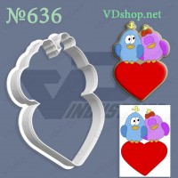 Вирубка №636 "Закохані пташки на серці"