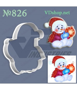 Вирубка №826 "Сніговічок з новорічною іграшкою"