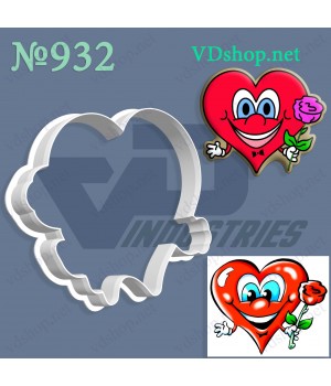 Вирубка №932 "Серце з трояндою"