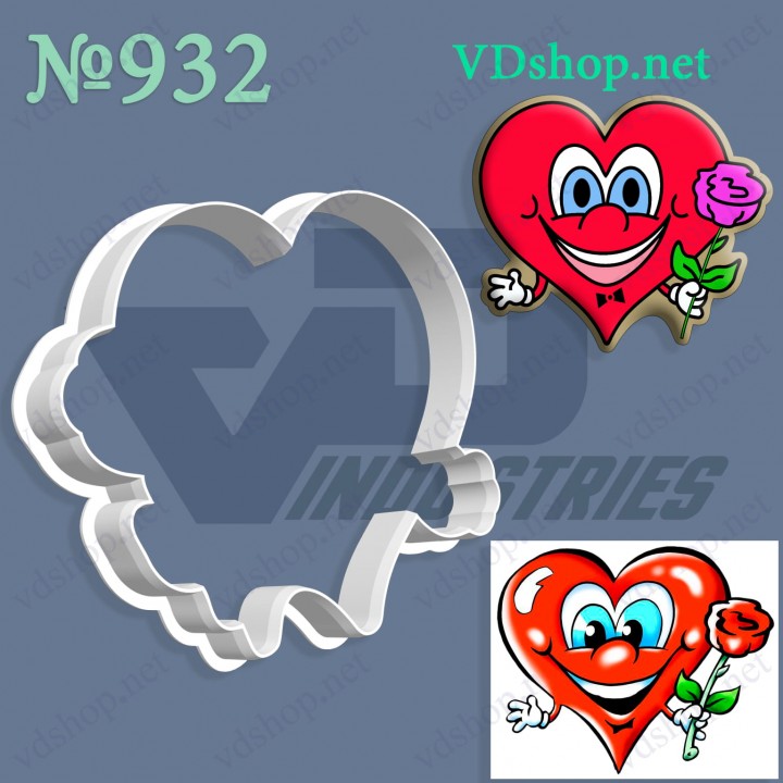 Вирубка №932 "Серце з трояндою"